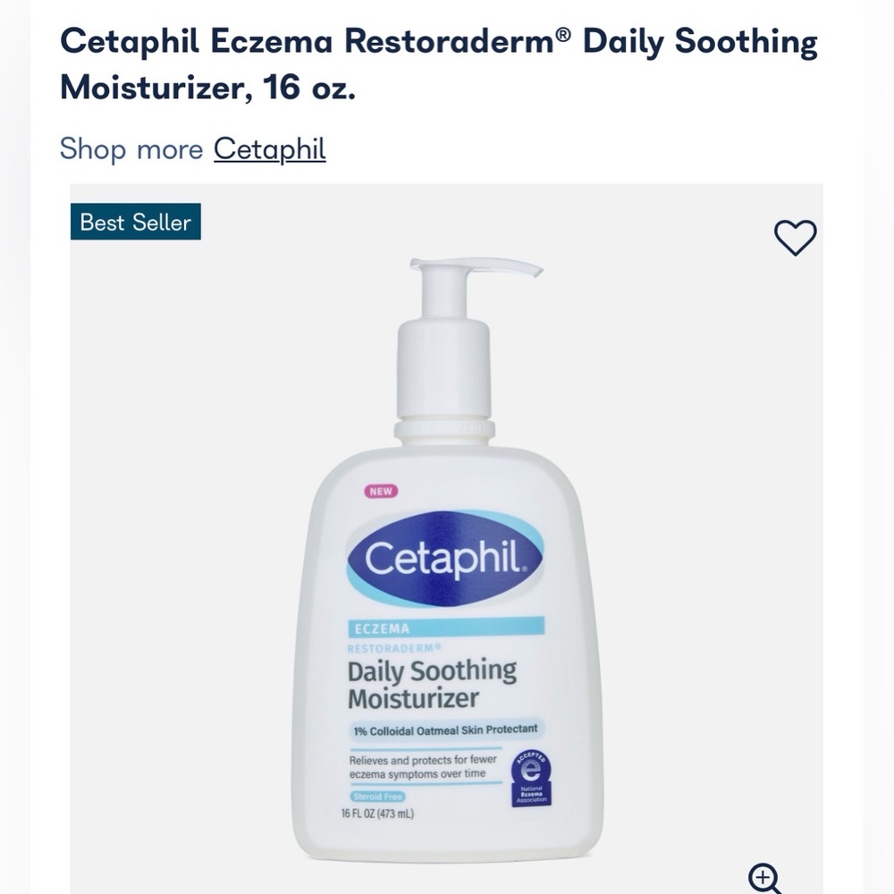 Cetaphil Moisturizer Eczema 5/$25